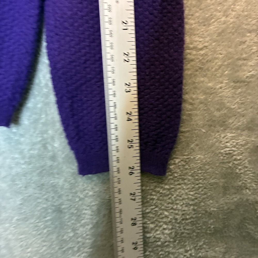 Patagonia Women Honeycomb Knit Shirt L Crewneck Raglan Waffle Base Layer Purple - Picture 9 of 9
